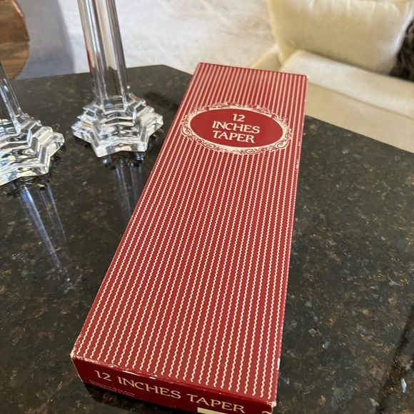 Exqusite Mikasa Crystal 9.5 inchCrystal Candle Holders and a 12 candles - Picture 2 of 5